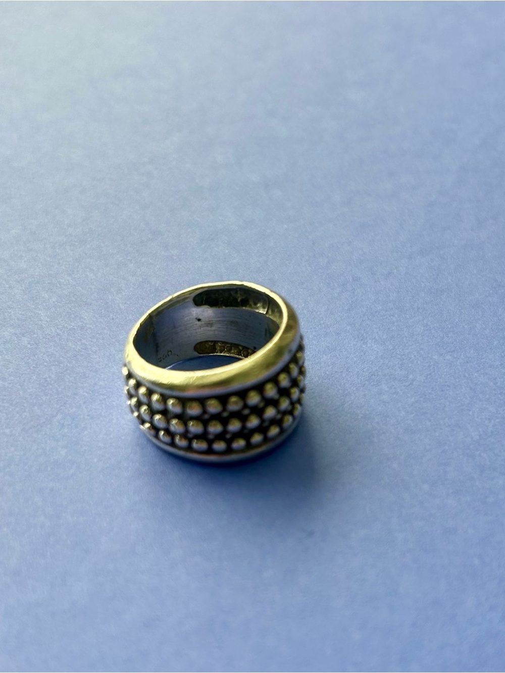 1980’s 3-Row Beaded Sterling Silver Ring Heavy Wide Cigar Band Size 7 Vintage! - Picture 7 of 14